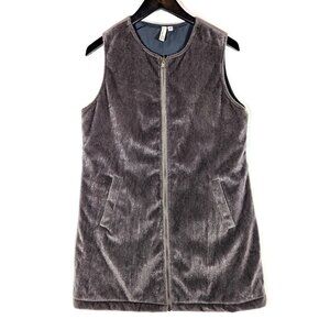 Vintage DEBBRAH Faux Fur Full Zip Vest Womens Medium Stone Gray Calf Hair Jacket